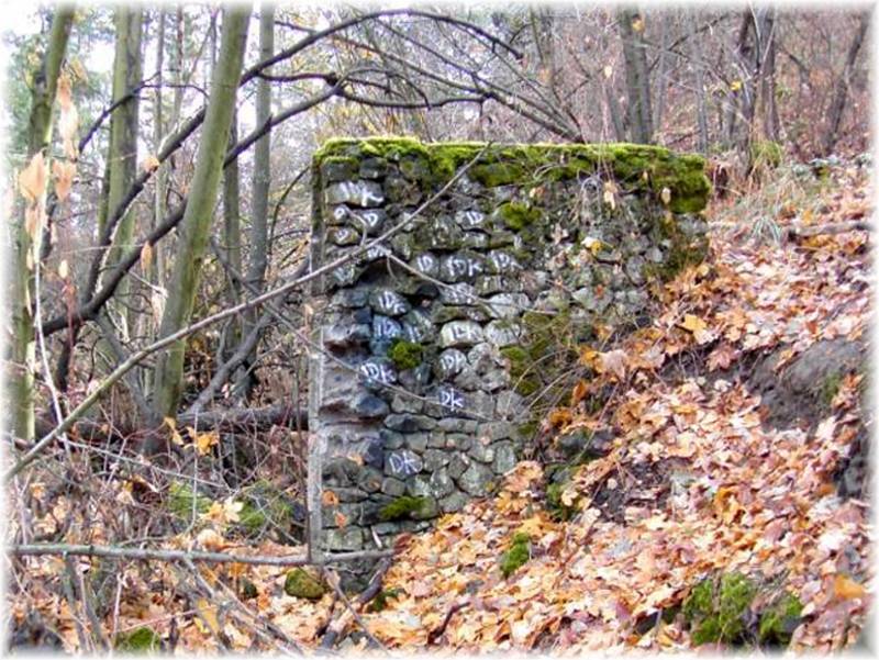 Remains of a walled structure.